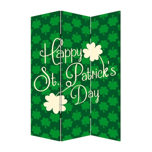 Homeroots 3 Panel Reversible Irish Art Room Divider Screen 384581 - main